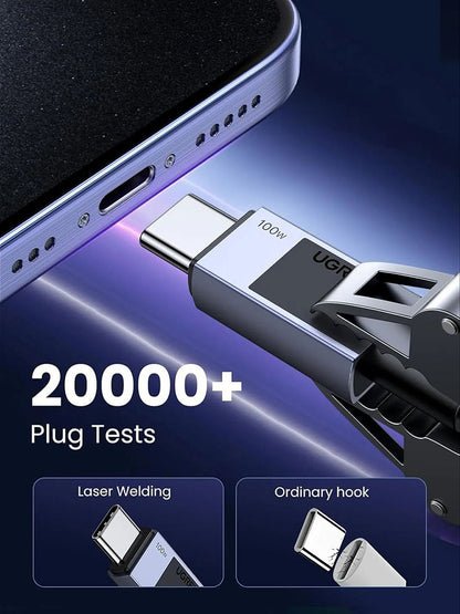 Kabl za prenos podataka i punjenje USB-C - USB-C UGREEN L512, 100W, 3m, Sivi
