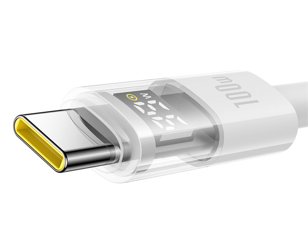 Kabl za prenos podataka i punjenje USB-A - USB-C Baseus Display 2, 100W, 2m, Beli P10382701211-01