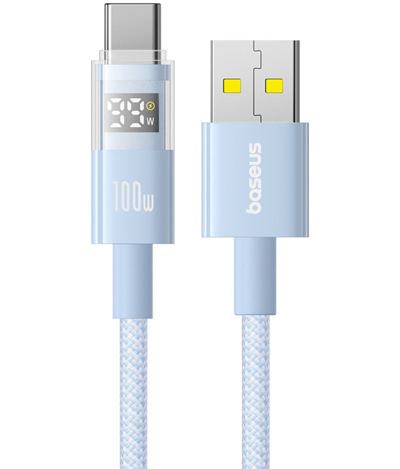Kabl za prenos podataka i punjenje USB-A - USB-C Baseus Display 2, 100W, 1m, Plavi P10382701311-00