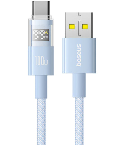 Kabl za prenos podataka i punjenje USB-A - USB-C Baseus Display 2, 100W, 1m, Plavi P10382701311-00