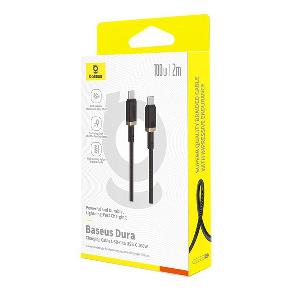 Kabl za podatke i punjenje USB-C - USB-C Baseus Dura Series, 100W, 2m, Zlatni P10377803U01-03