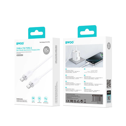 Kabl za podatke i punjenje USB-C - USB-C BWOO BO-X315C, 100W, 1m, Bel