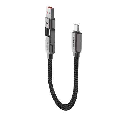 Kabl za prenos podataka i punjenje USB-C - USB-A / USB-C Acefast C13-05, 60W, 0.2m, Crni