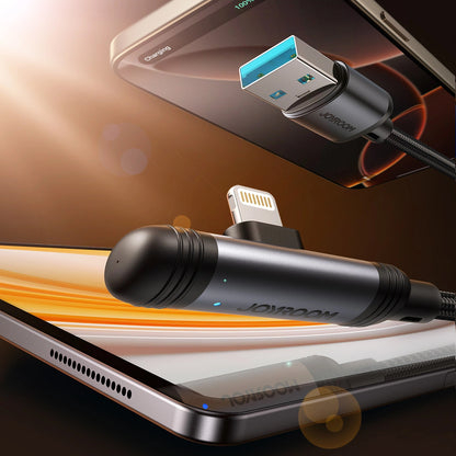 Kabl za podatke i punjenje USB-A - USB-C Joyroom S-A56 EnjoyX Angled, 20W, 1.2m, Crni