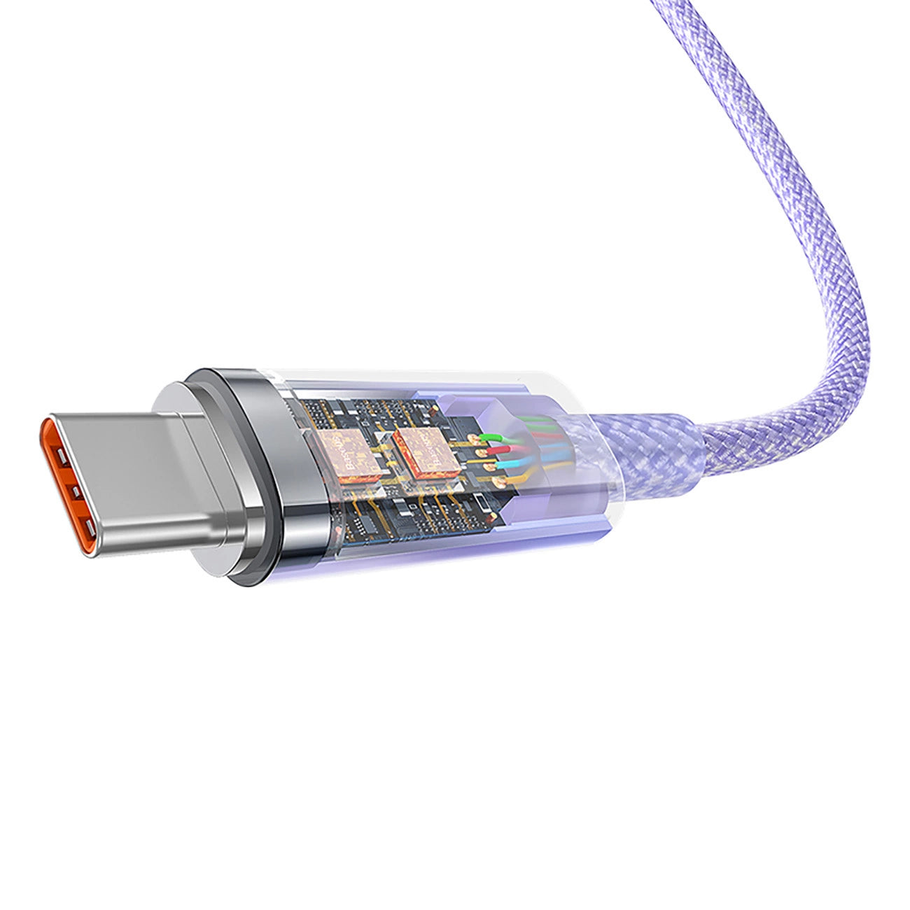 Kabl za prenos podataka i punjenje USB-A - USB-C Baseus Explorer, 100W, 1m, Ljubičasti CATS010405