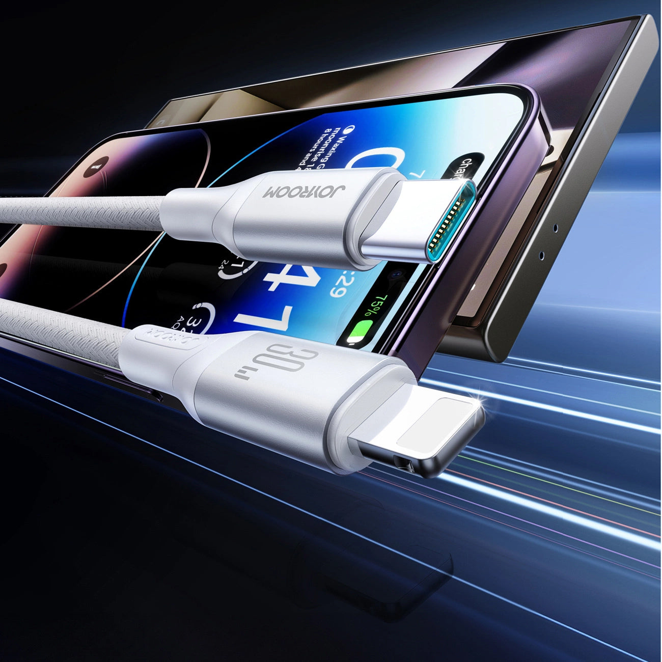 Kabl za podatke i punjenje USB-C - Lightning Joyroom S-A28 Flash, 30W, 2m, Bela