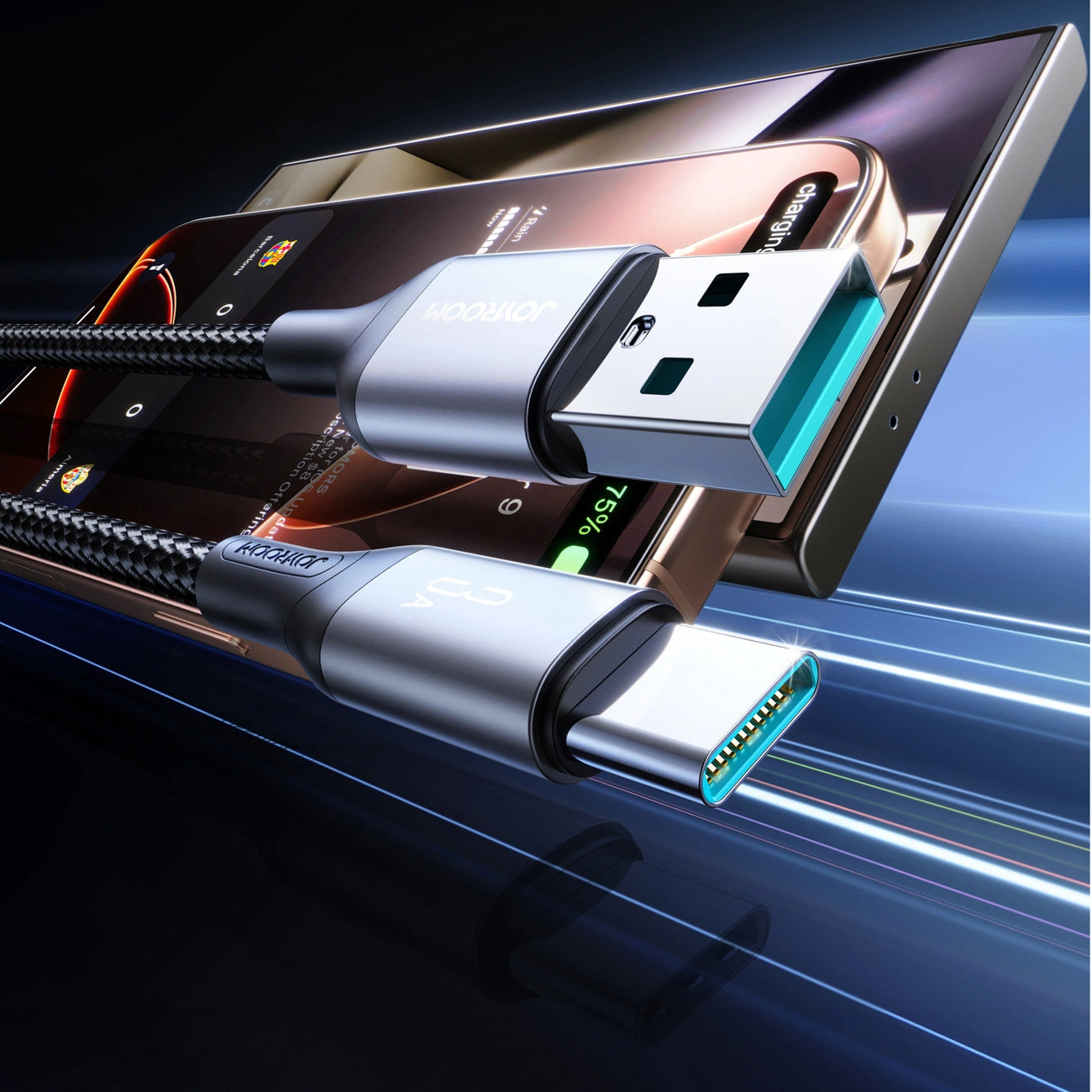 Kabl za prenos podataka i punjenje USB-A - USB-C Joyroom S-A28 Flash, 30W, 2m, Crni