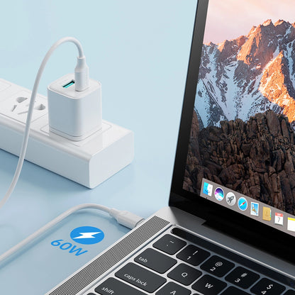 Kabl za prenos podataka i punjenje USB-C - USB-C Joyroom S-A9, 60W, 1m, Bel
