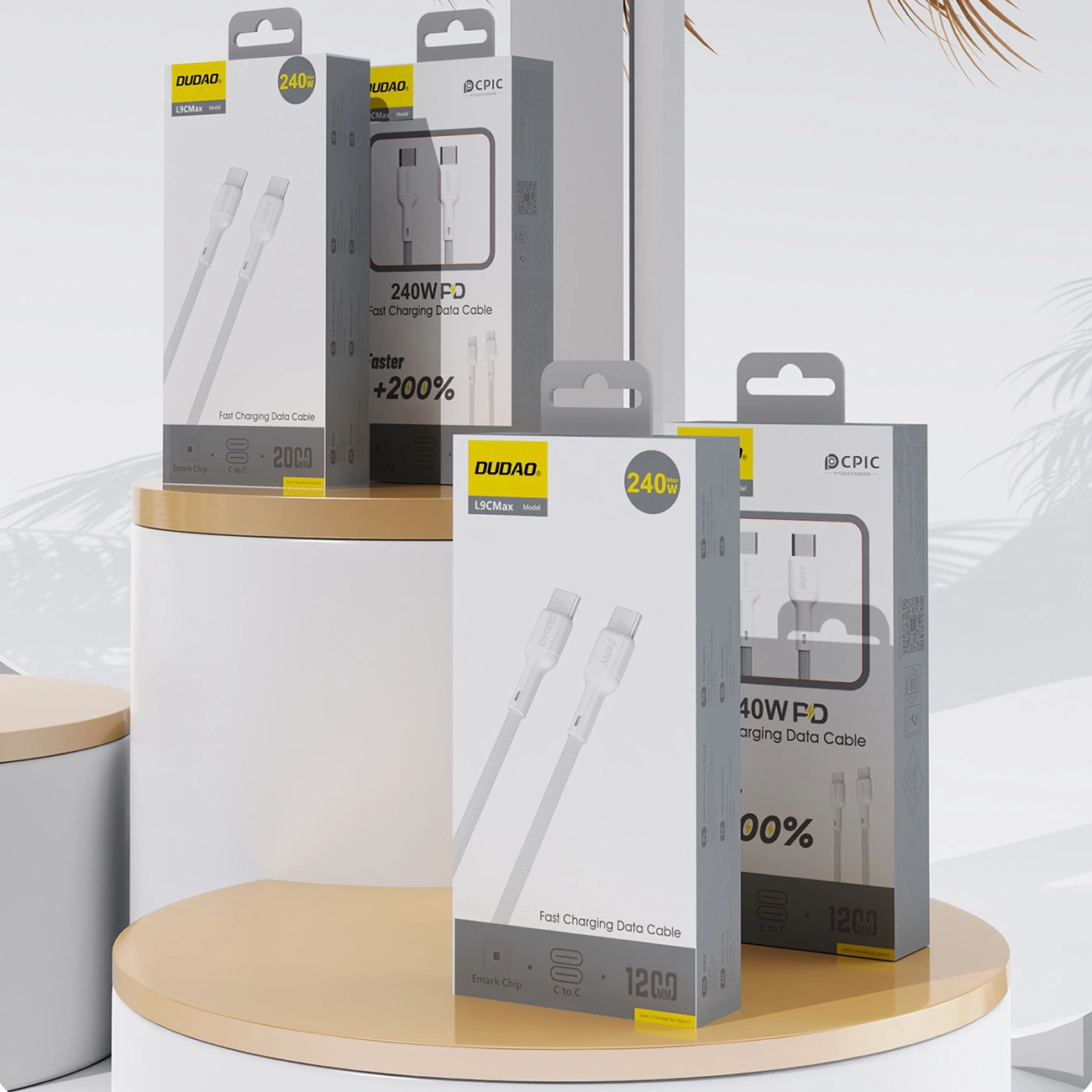Kabl za podatke i punjenje USB-C - USB-C Dudao L9C Max, 240W, 2m, Bela