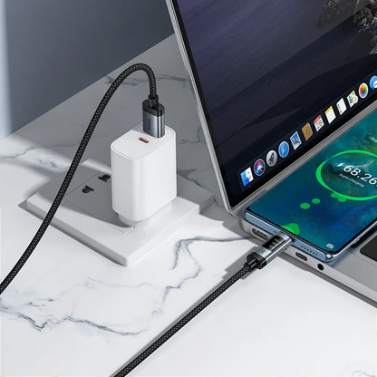 Kabl za prenos podataka i punjenje USB-A - USB-C HOCO Display U148, 100W, 1.2m, Crni