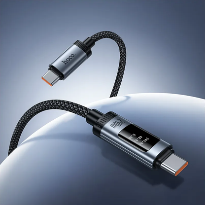 Kabl za podatke i punjenje USB-C - USB-C HOCO Display U148, 240W, 1.2m, Crni