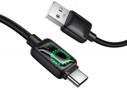 Kabl za podatke i punjenje USB-A - USB-C HOCO U146, 36W, 1.2m, Crni