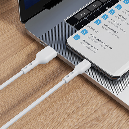 Kabl za podatke i punjenje USB-A - USB-C BWOO X172C, 60W, 1m, Bela