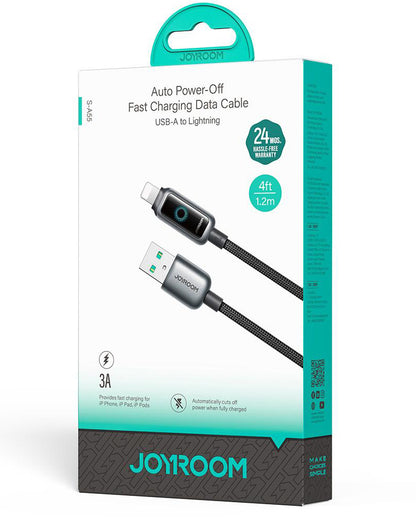 Kabl za prenos podataka i punjenje USB-A - Lightning Joyroom S-A55 StarFlight Display, 18W, 1.2m, Crni
