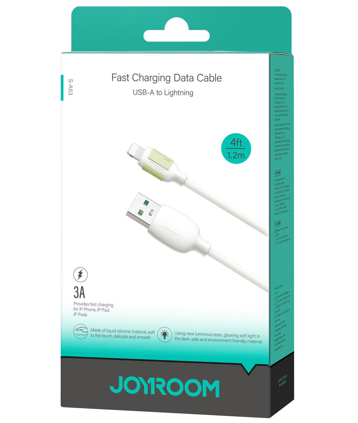 Kabl za prenos podataka i punjenje USB-A - Lightning Joyroom S-A53, 18W, 1.2m, Bež