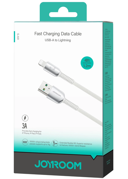 Kabl za prenos podataka i punjenje USB-A - Lightning Joyroom S-A51, 18W, 1.2m, Siva