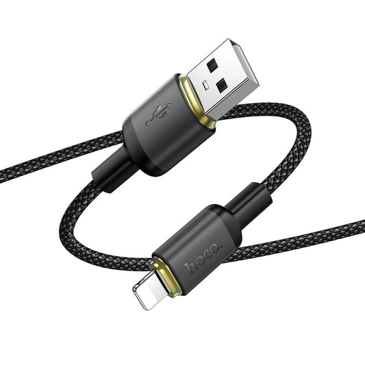 Kabl za prenos podataka i punjenje USB-A - Lightning HOCO X128 Benefit, 12W, 1m, Crni