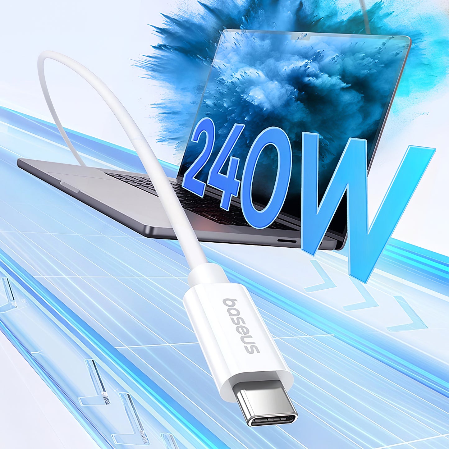 USB-C Data and Charging Cable - USB-C Baseus Superior Series 2, 240W, 1m, White P10365200211-02