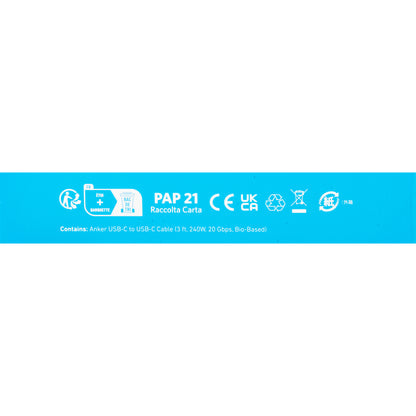 Kabel za Prijenos Podataka i Punjenje USB-C - USB-C Anker, 240W, 0.9m, Crni A80N1H11