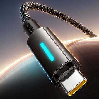 Kabl za podatke i punjenje USB-A - USB-C Baseus Lit Button Control, 100W, 2m, Crni P10379002121-01