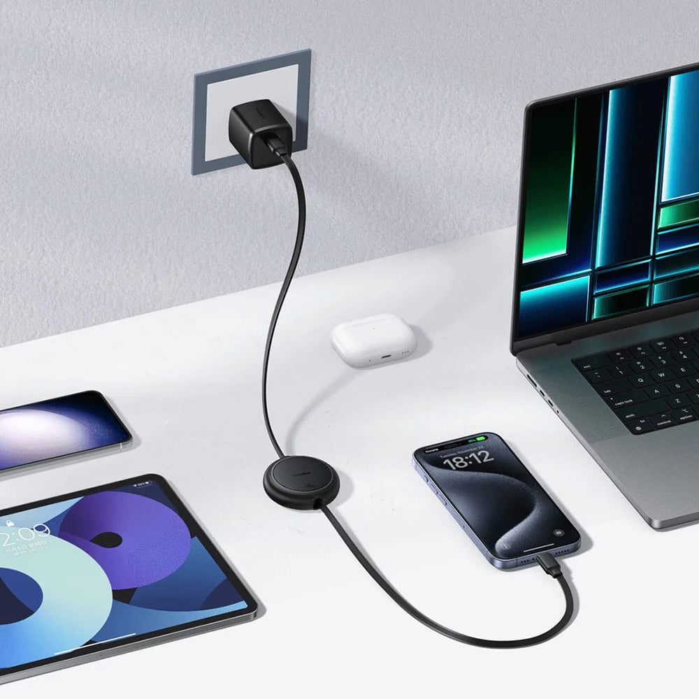 Kabl za podatke i punjenje USB-C - USB-C Baseus Free2Pull Mini Retractable, 60W, 1m, Crni P10364500111-01