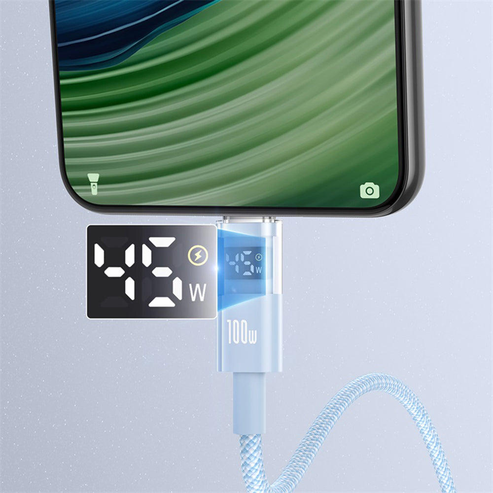 Kabl za prenos podataka i punjenje USB-A - USB-C Baseus Display 2, 100W, 1m, Plavi P10382701311-00