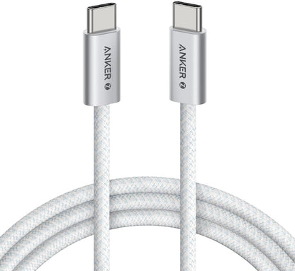 Kabl za prenos podataka i punjenje USB-C - USB-C Anker Zolo, 240W, 1m, Beli A8060H21