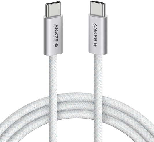 Kabl za prenos podataka i punjenje USB-C - USB-C Anker Zolo, 240W, 1m, Beli A8060H21
