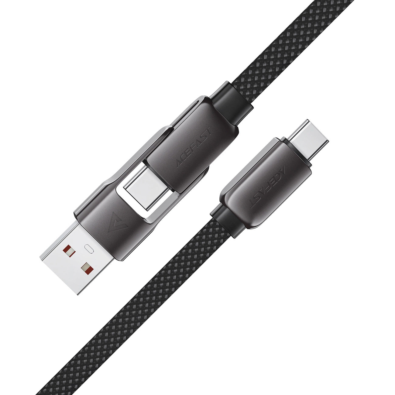 Kabl za prenos podataka i punjenje USB-C - USB-A / USB-C Acefast C13-05, 60W, 0.2m, Crni
