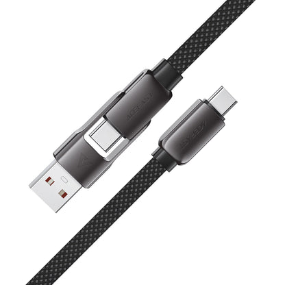 Kabl za prenos podataka i punjenje USB-C - USB-A / USB-C Acefast C13-05, 60W, 0.2m, Crni