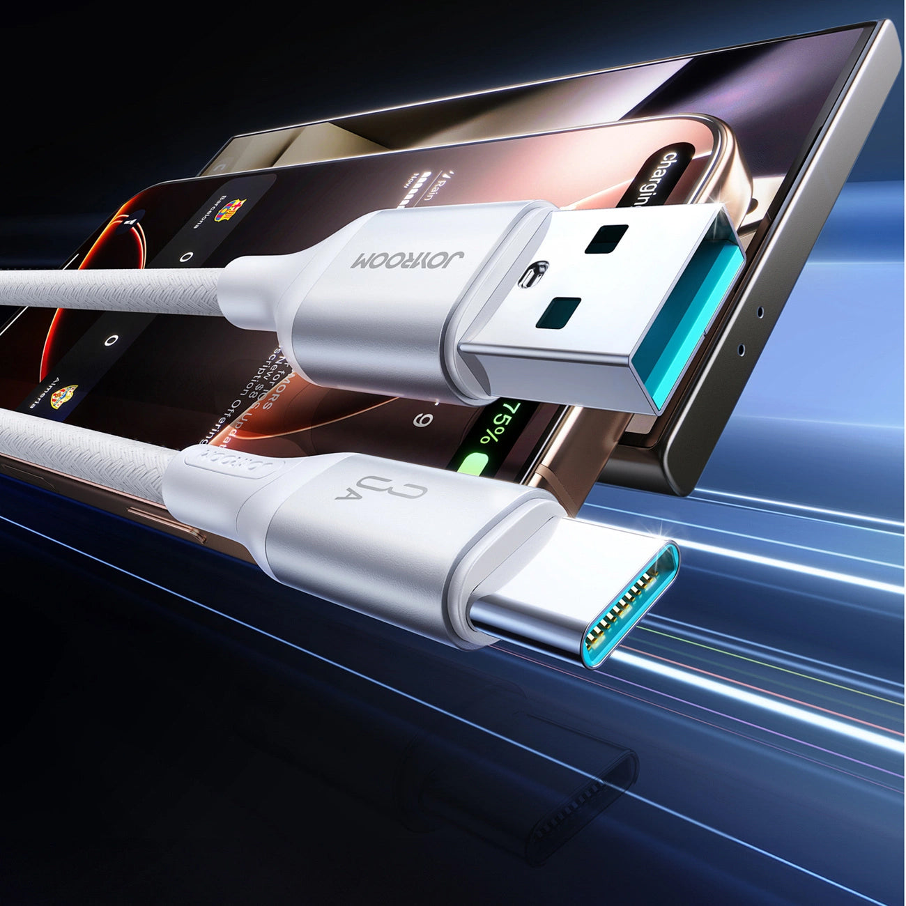 Kabl za podatke i punjenje USB-A - USB-C Joyroom S-A28 Flash, 30W, 2m, Beli