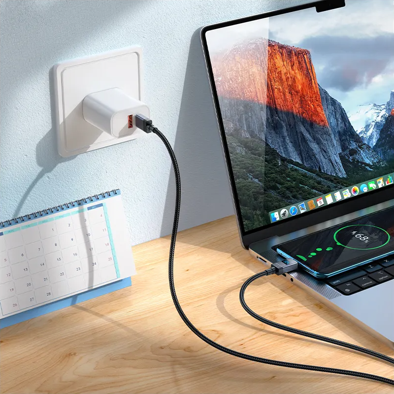 Kabl za podatke i punjenje USB-C - USB-C HOCO X118 Display, 60W, 1m, Crni