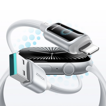 Kabl za prenos podataka i punjenje USB-A - Lightning Joyroom S-A55 StarFlight Display, 18W, 1.2m, Bela