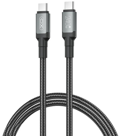 Kabl za podatke i punjenje USB-C - USB-C XO Design NB-Q264A, 240W, 1m, Crni