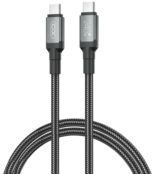 Kabl za podatke i punjenje USB-C - USB-C XO Design NB-Q264A, 240W, 1m, Crni
