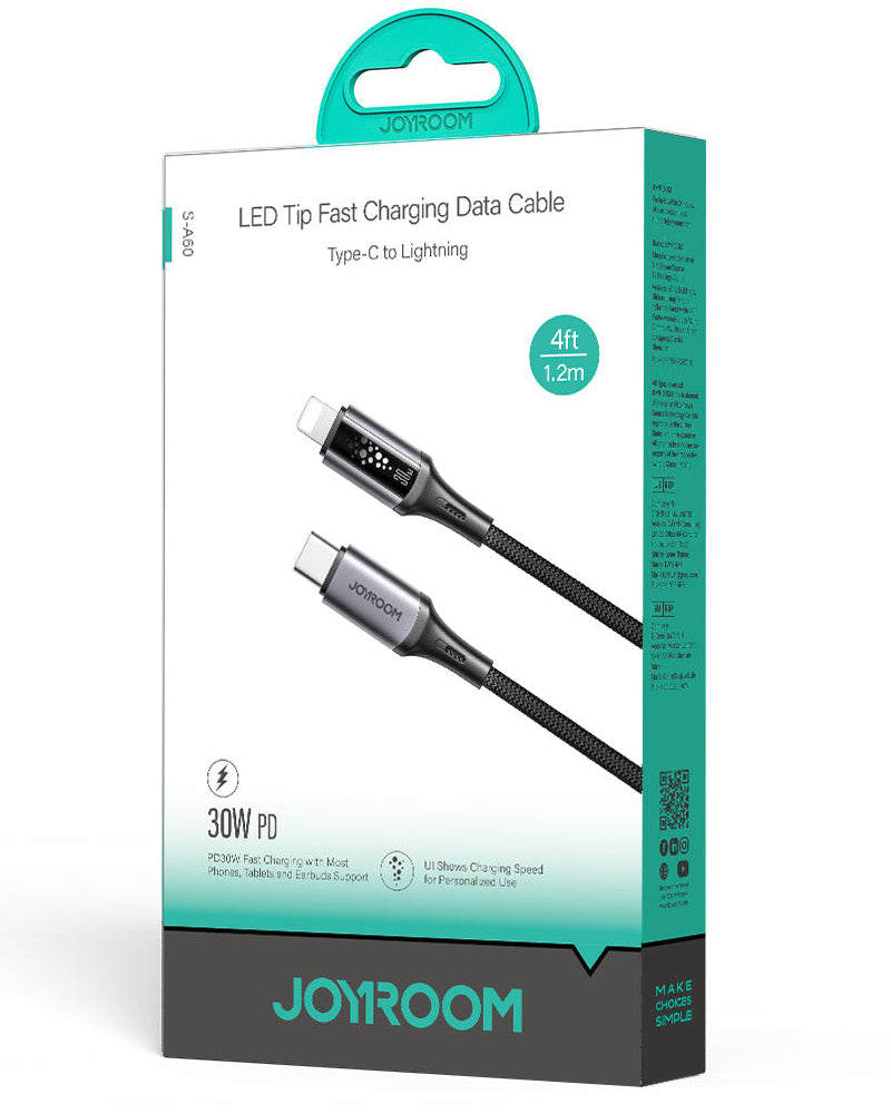 Kabl za podatke i punjenje USB-C - Lightning Joyroom S-A60 StarTalk, 30W, 1.2m, Crni