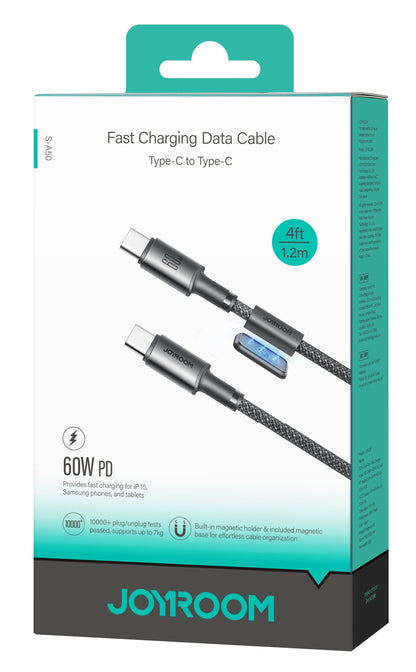 Kabl za podatke i punjenje USB-C - USB-C Joyroom S-A50, 60W, 1.2m, Sivi