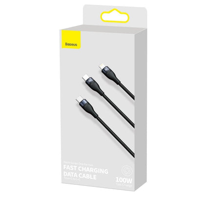 Kabl za prenos podataka i punjenje USB-C - Lightning / USB-C Baseus Flash Series 2in1, 100W, 1.2m, Crni CA1T2-F01
