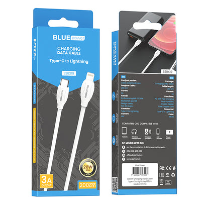 USB-C - Lightning kabel za prijenos podataka i punjenje BLUE Power B2BX19, 18W, 2m, bijeli