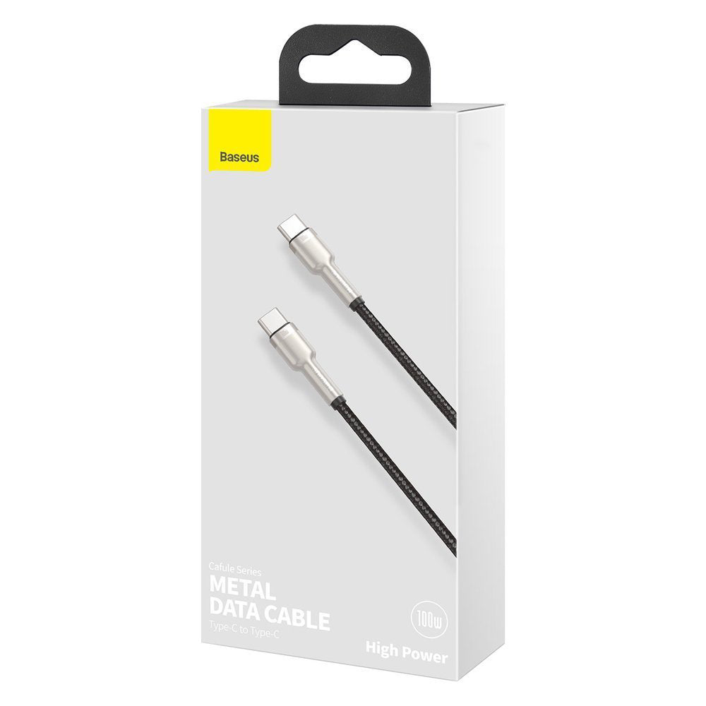 Kabl za Prenos Podataka i Punjenje USB-C - USB-C Baseus Cafule Metal Series, 100W, 1m, Crni CATJK-C01