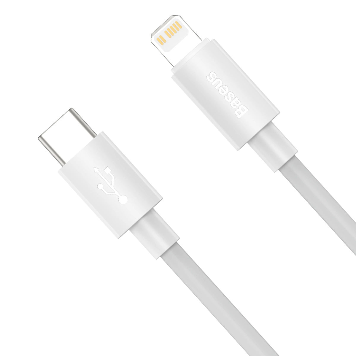 Data and Charging Cable USB-C - Lightning Baseus Simple Wisdom, 20W, 1.5m, Set 2 pieces, White 