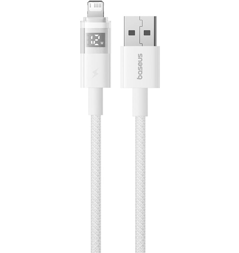 Kabl za prenos podataka i punjenje USB-A - Lightning Baseus Display 2, 18W, 2m, Beli P10382700211-01