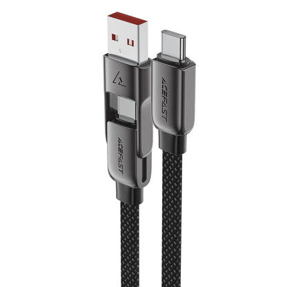 Kabl za prenos podataka i punjenje USB-C - USB-A / USB-C Acefast C13-05, 60W, 0.2m, Crni