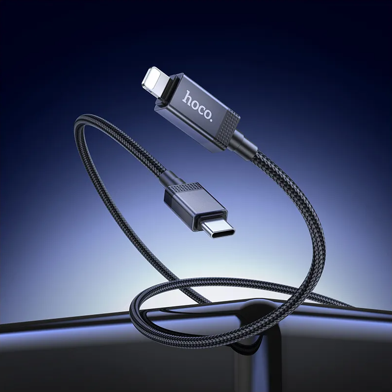 Kabl za podatke i punjenje USB-C - Lightning HOCO X118 Display, 27W, 1m, Crni