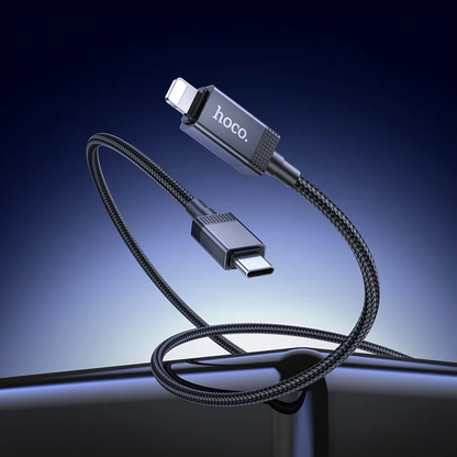 Kabl za podatke i punjenje USB-C - Lightning HOCO X118 Display, 27W, 1m, Crni