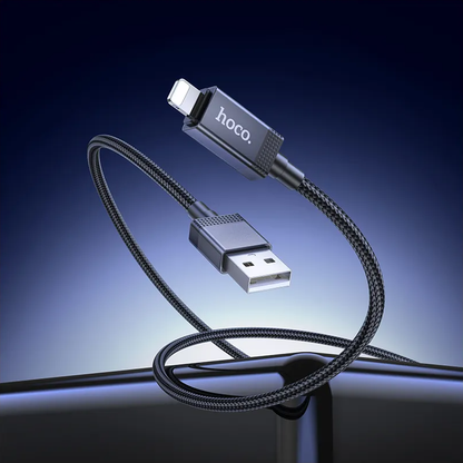 Kabl za Prenos Podataka i Punjenje USB-A - Lightning HOCO X118 Display, 12W, 1m, Crni
