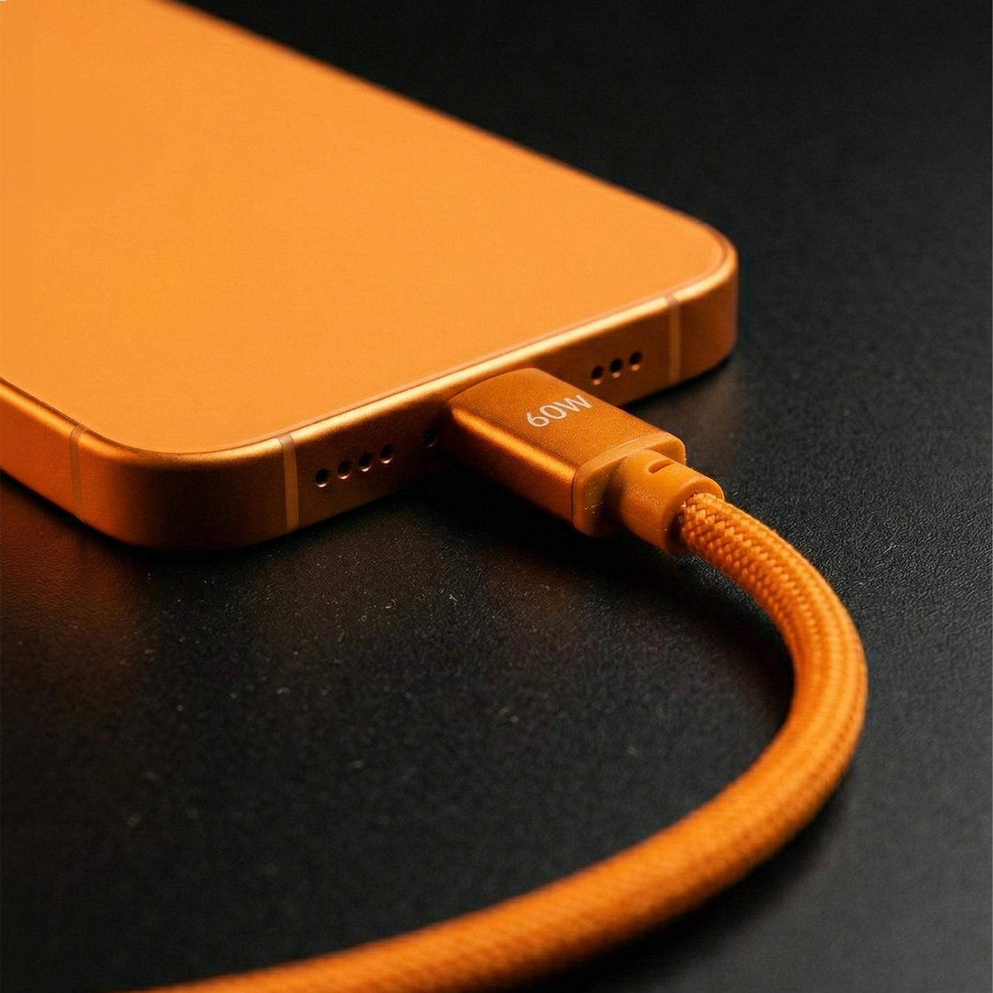 USB-C kabl za prenos podataka i punjenje - USB-C Forever Saffron, 60W, 1m, Narandžasta