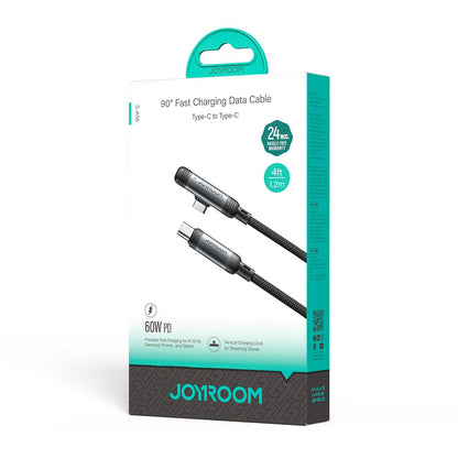 Kabl za prenos podataka i punjenje USB-C - USB-C Joyroom S-A56 EnjoyX Angled, 60W, 1.2m, Crni