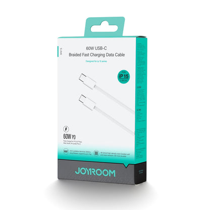Kabl za Prenos Podataka i Punjenje USB-C - USB-C Joyroom S-A45, 60W, 1m, Beli
