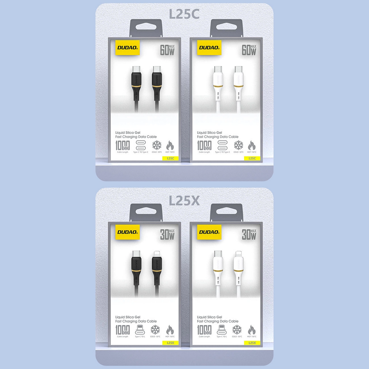 USB-C - USB-C kabl za prenos podataka i punjenje Dudao L25C, 30W, 1m, bela